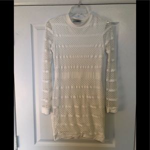 Fish net white bodycon dress Sz Medium New